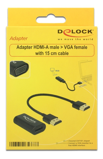 DeLOCK HDMI till Displayport adapter, 4K, HDMI ha, DP hona