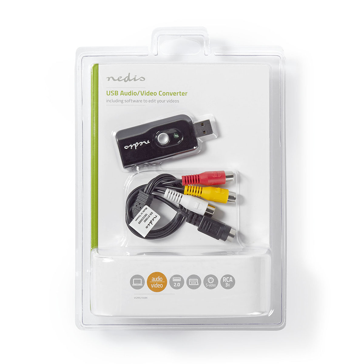 Nedis Videoinspelare, A/V-kabel/scart, USB