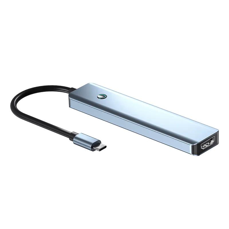 USB-C hubb med 3xUSB3.0+USB-C, HDMI, PD, 100W