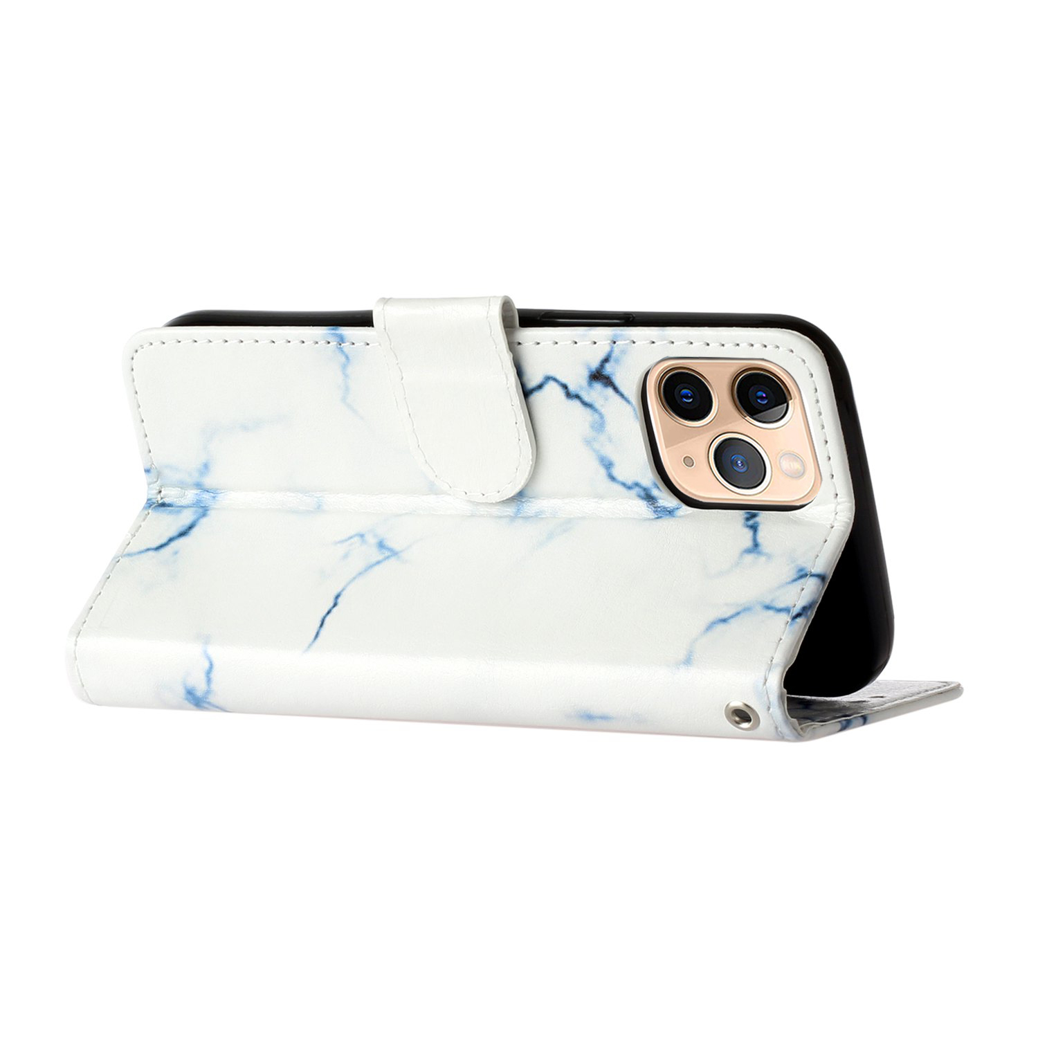 Marmorerat läderfodral, iPhone 12 Mini, vit